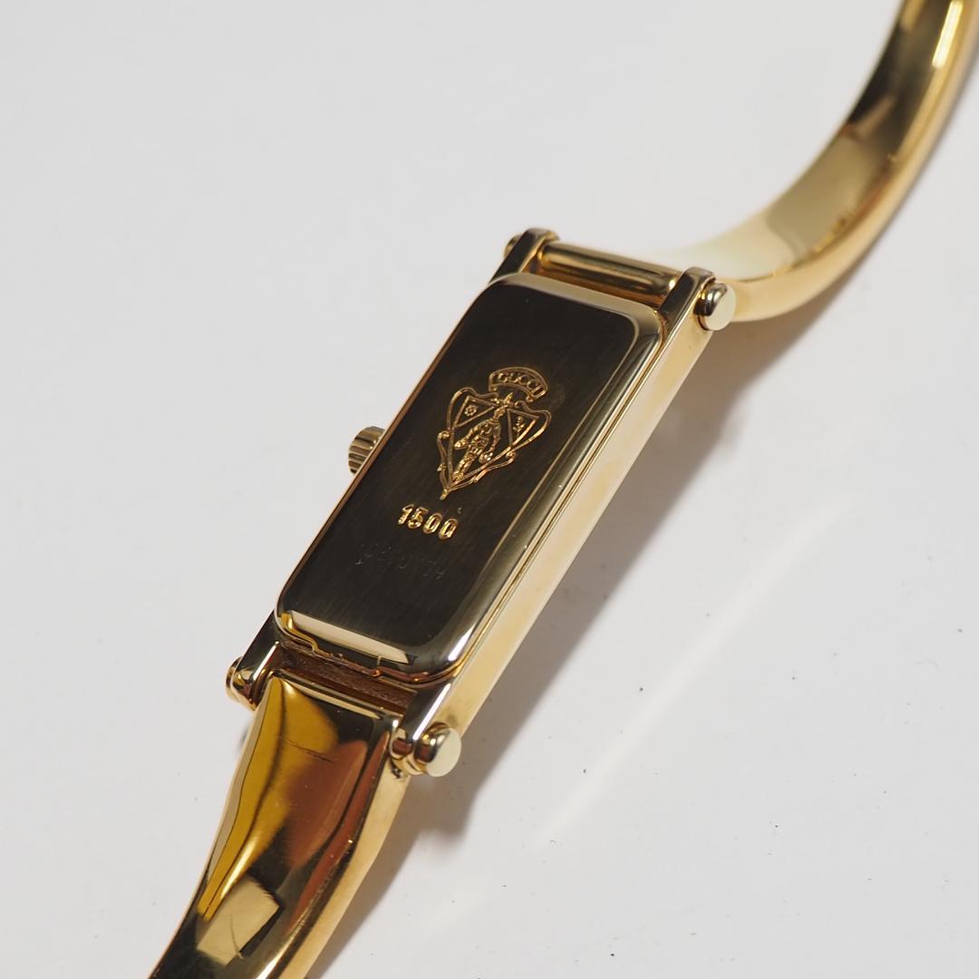 美品 グッチ GUCCI 1500L バングルウォッチ シェル 腕時計 H558