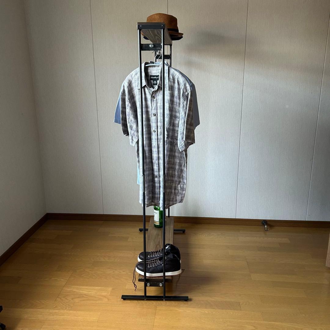 ☆ハンガーラック　アイアン家具　引っ越し　コンパクト　アンティーク　幅900