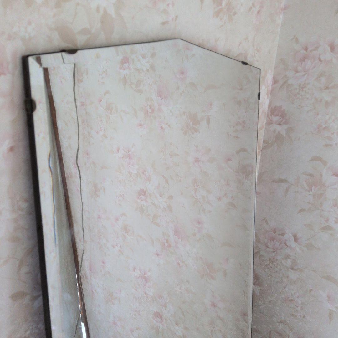 アンティークイギリス不規則形状の木製ミラー