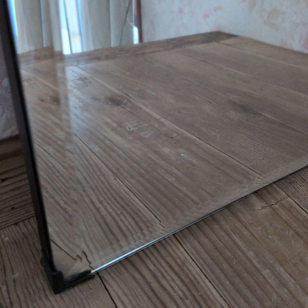 アンティークイギリス不規則形状の木製ミラー