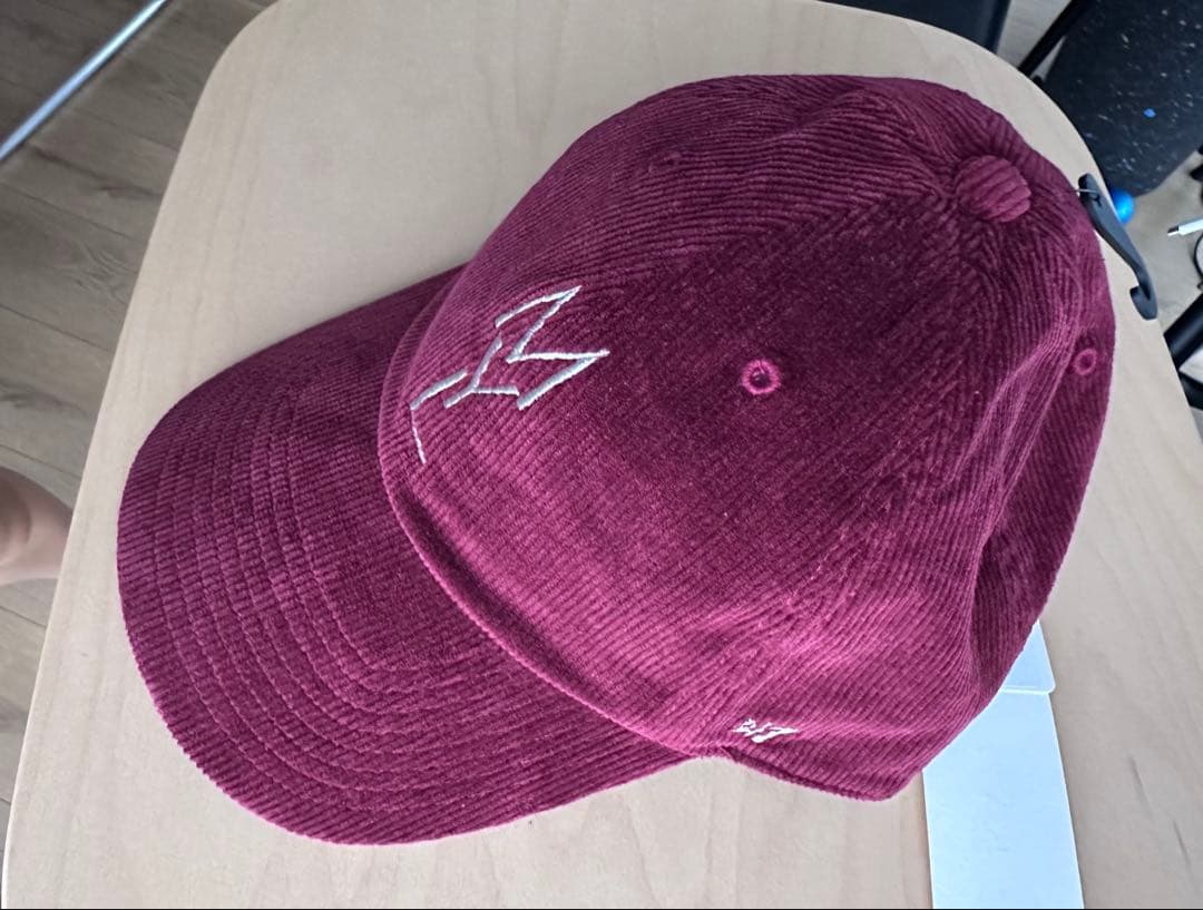 MYLAN Logo Corduroy Cap by '47 ボルドー