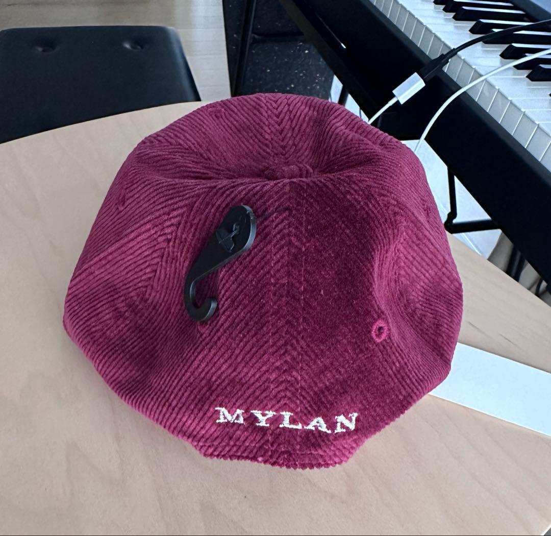 MYLAN Logo Corduroy Cap by '47 ボルドー