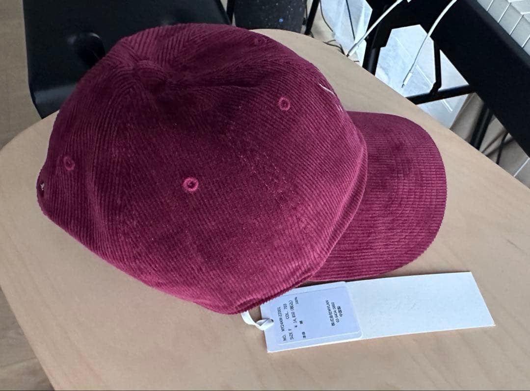 MYLAN Logo Corduroy Cap by '47 ボルドー