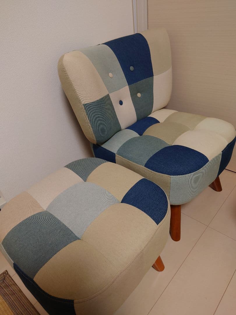 masa　パッチワークデザイン 椅子とスツールセット