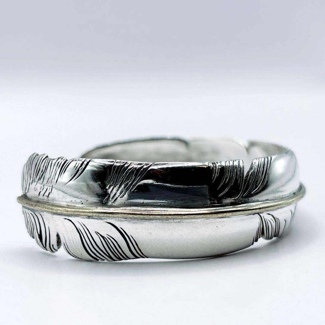 ✨美品✨ 訳あり SAAD サード フェザーモチーフ シルバー バングル 925