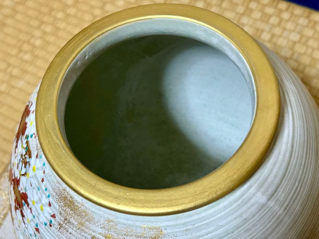 京焼　清水焼　齋藤雲楽　色絵金彩雲錦文花瓶