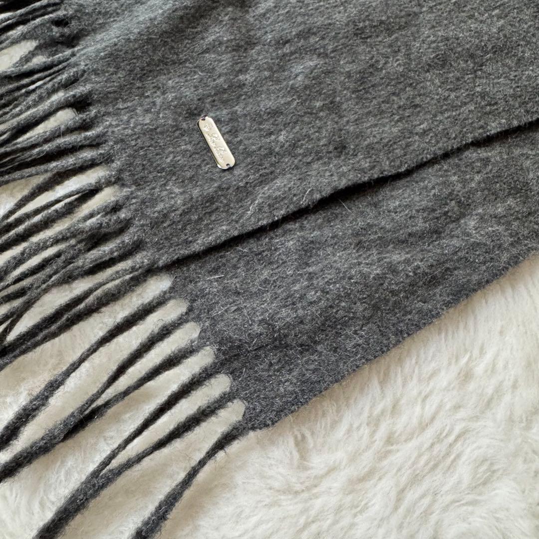 美品　極上の肌触り　ロロピアーナ 最高級カシミヤ100% 大判マフラー　グレー