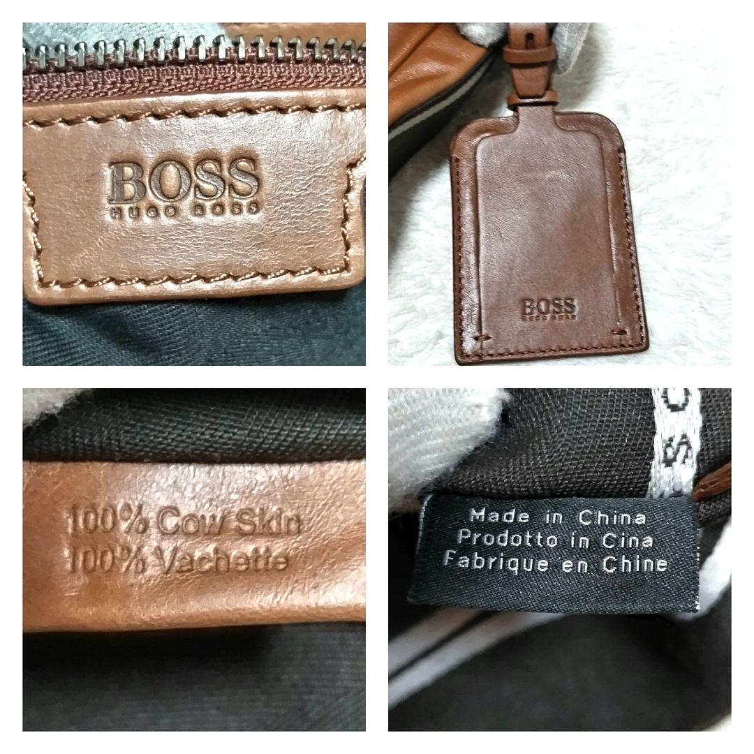 【激レア】BOSS ヒューゴボス カウスキン レザー ロゴ メッセンジャーバッグ