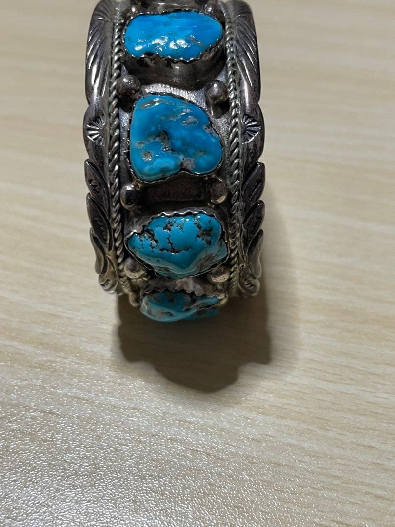 シルバー925 インディアンジュエリー　ターコイズ　バングル