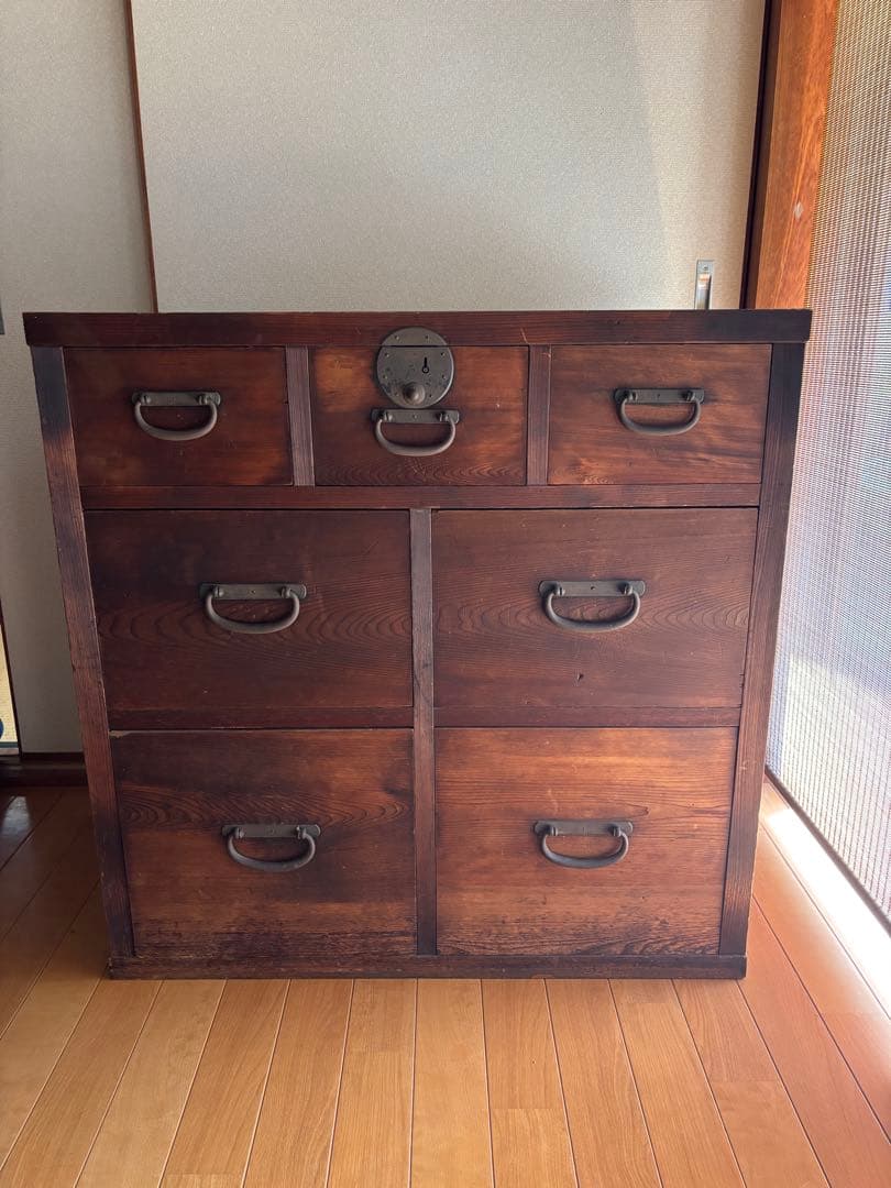 古い和箪笥②引出7杯 時代箪笥/収納/和モダンローボードチェスレトロ