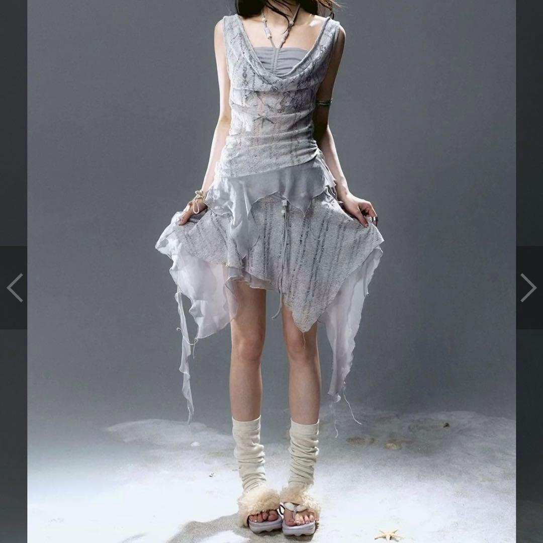 Cest Nous セヌー　レースシースルースカート　フェアリーグランジ