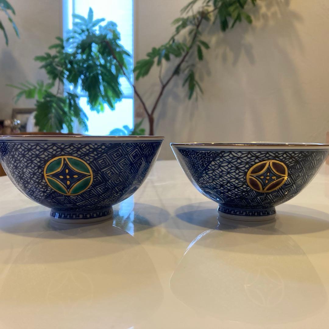 京都清水焼　平安春晃　夫婦茶碗