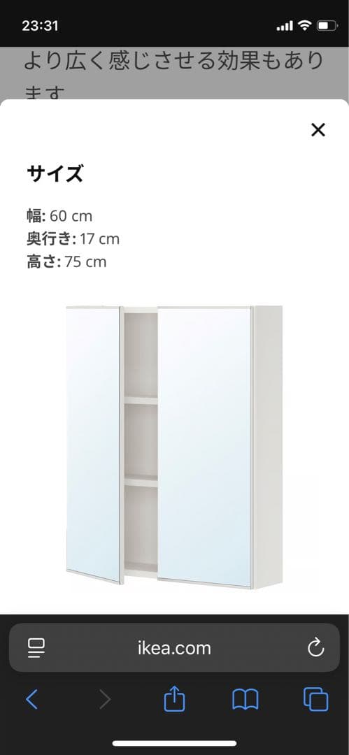 両面壁掛け鏡　IKEA ENHET