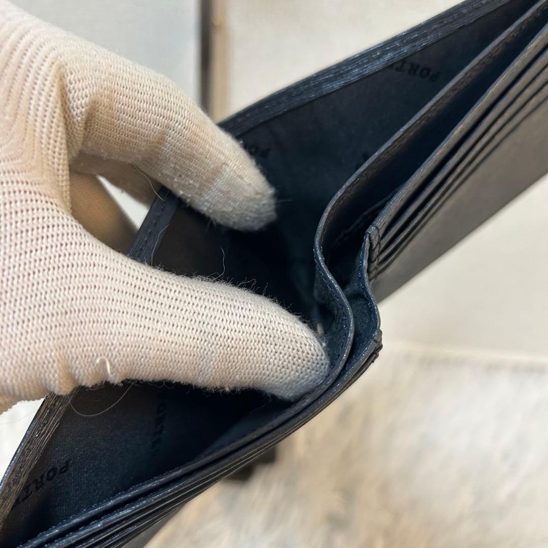 【未使用級✨人気商品/カレント】ポーター　折り財布　レザー　ネイビー　男女兼用