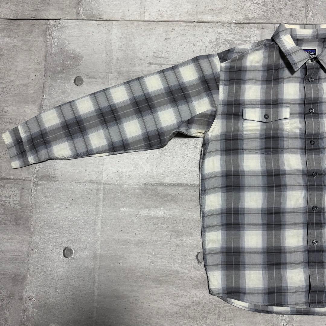 patagonia 15年製 バックショットシャツ ブラック ホワイト オンブレ