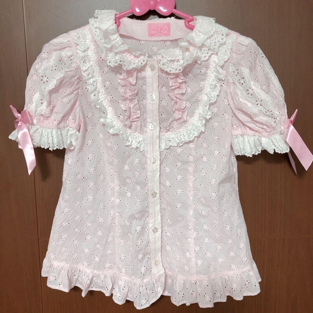 Angelic Pretty♡いちごレース半袖ブラウス♡ピンク