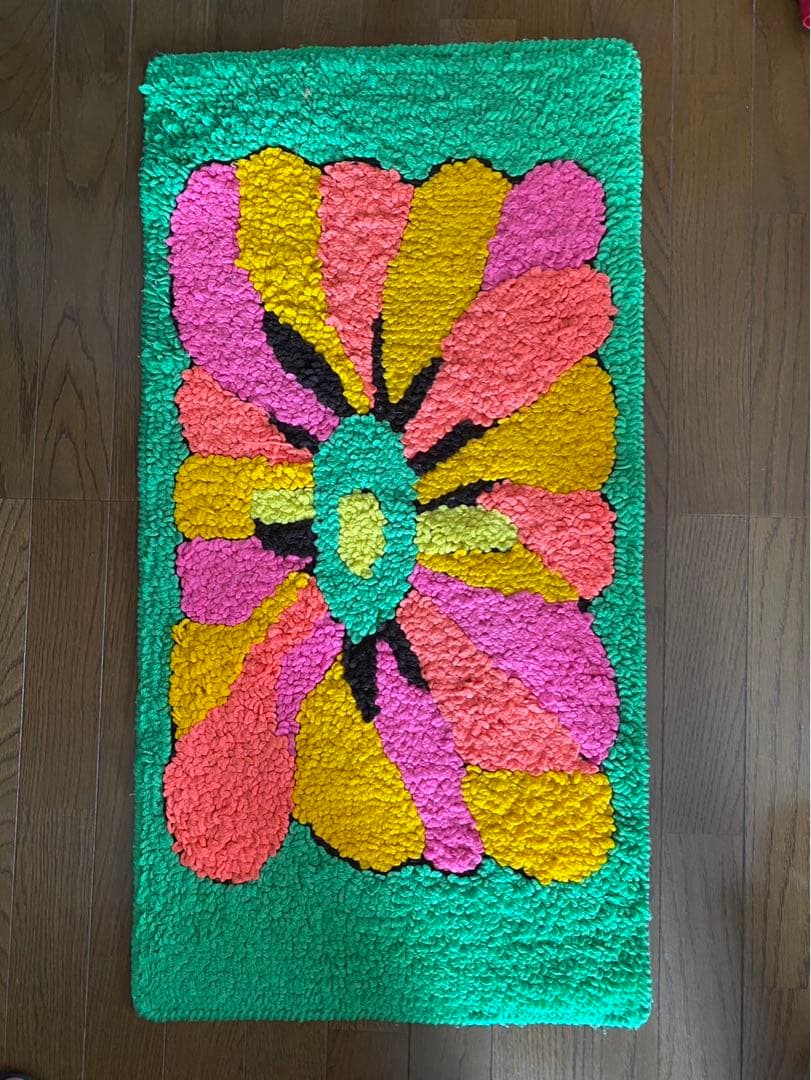 昭和レトロポップ!敷物. カラフル.ラグマット! 当時物!