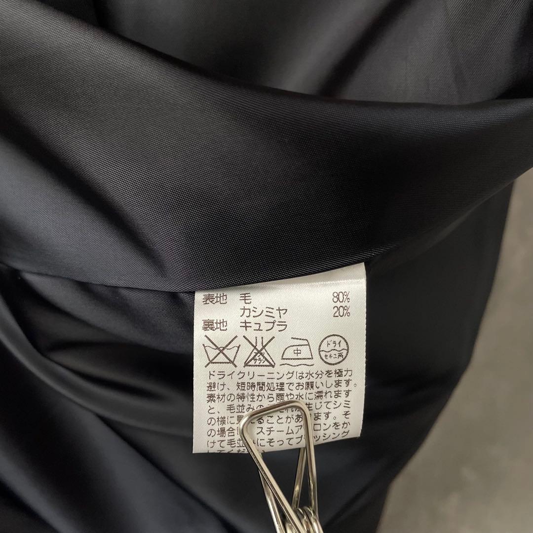 【美品】アクアスキュータム カシミア混 ロングコート ダブルブレスト 紺色 M