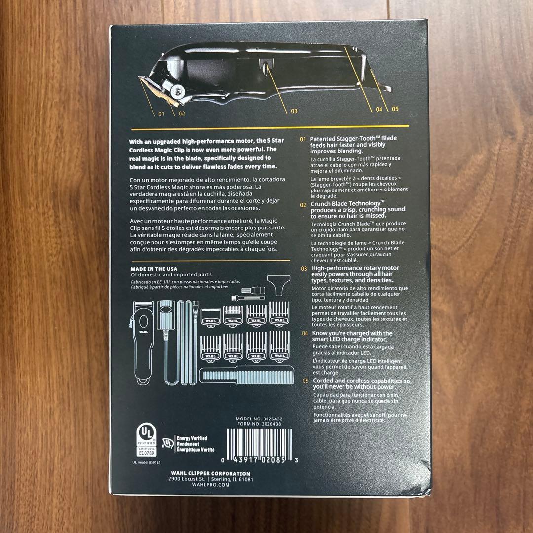 新品未使用品WAHL MagicClip Clipperバリカン　黒　ブラック