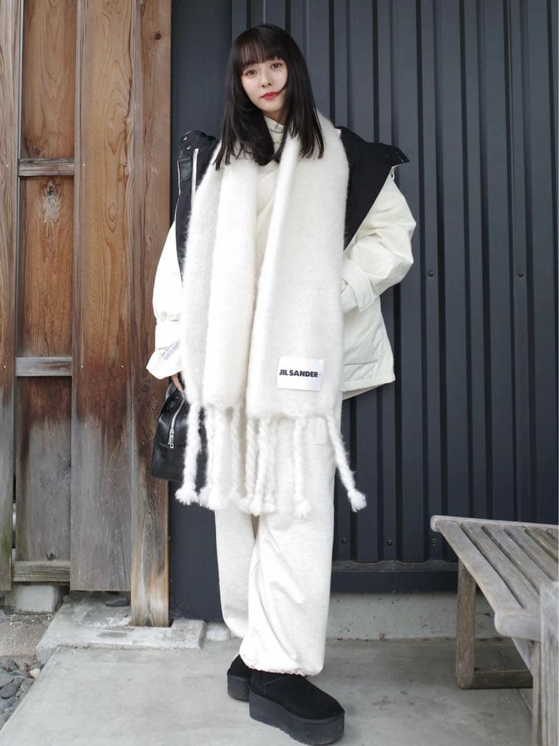 ★ジルサンダー マフラー ウールモヘア ホワイト