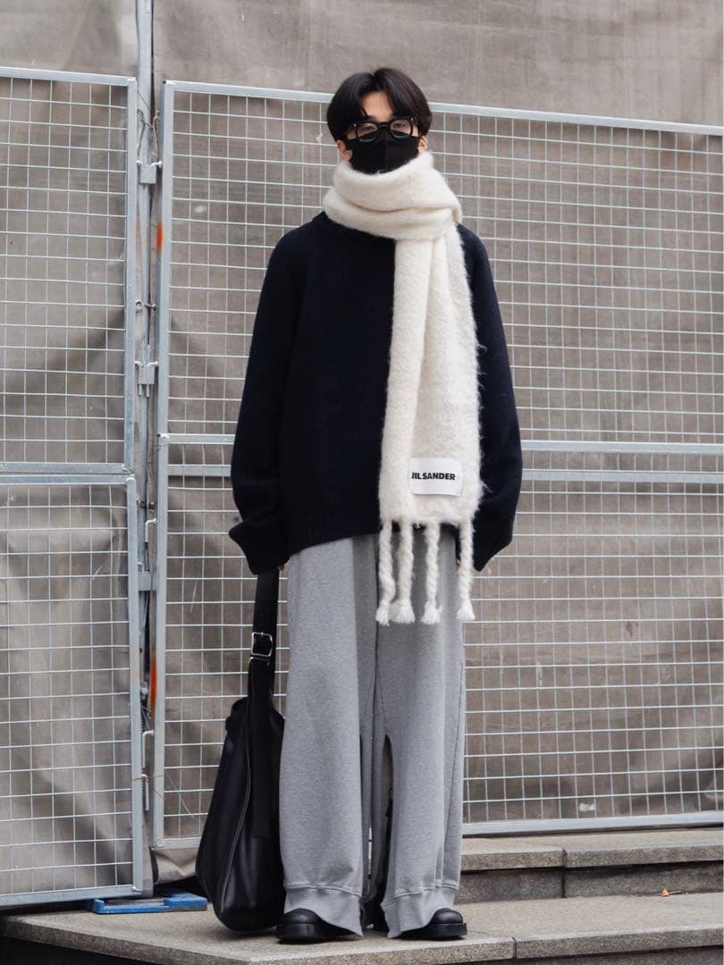 ★ジルサンダー マフラー ウールモヘア ホワイト