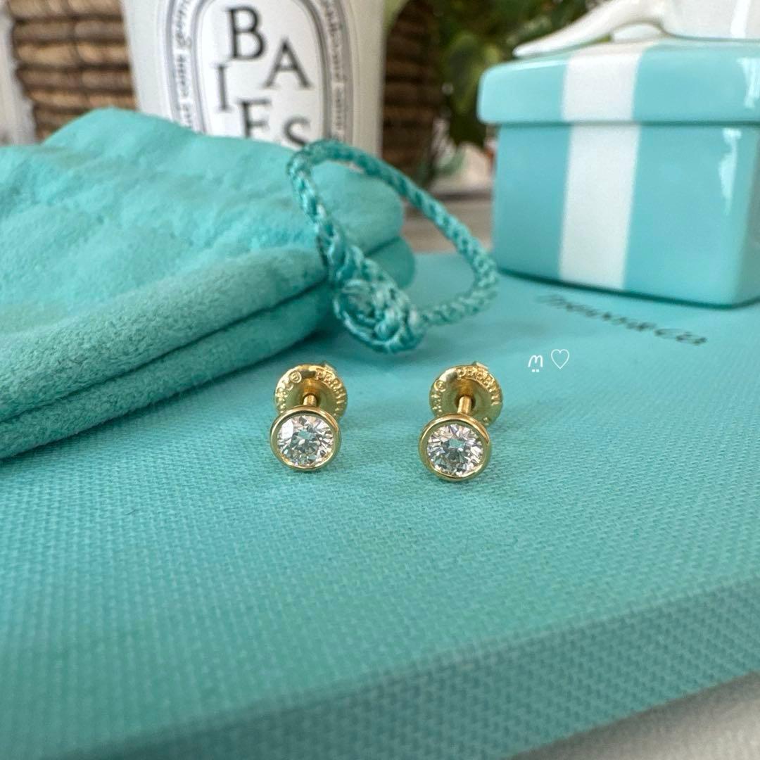ティファニー　ダイヤモンドバイザヤードピアス0.44ct　Ꮶ18イエローゴールド