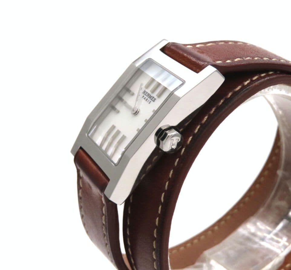 【タンデム】HERMES エルメス時計 TA1.210 ホワイトシェル☆極美品☆