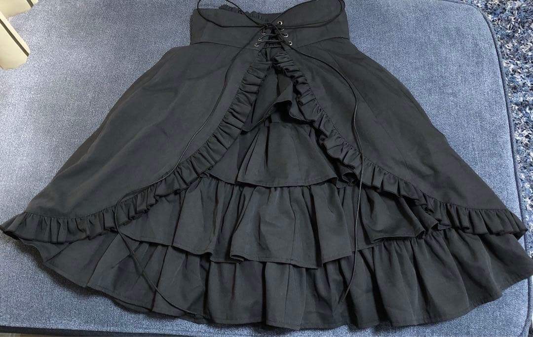 アトリエボズ⭐️重ねスカート　フリル　編上げ　黒