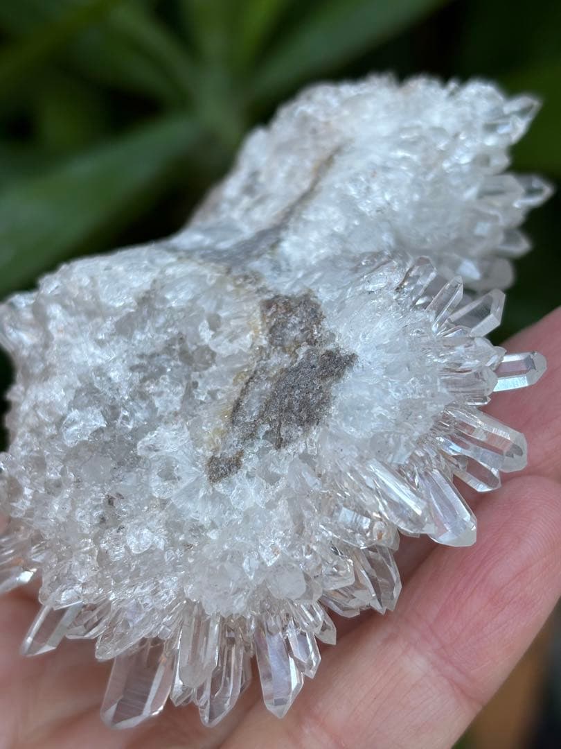 中国四川省産　本物　菊花水晶クラスター　193g 透明　光沢　天然石