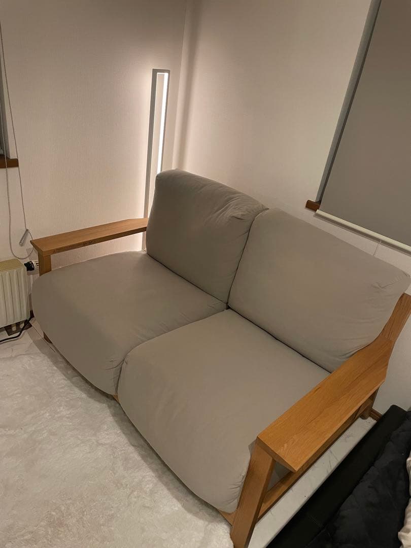 無印良品　木製フレーム2人掛けソファ