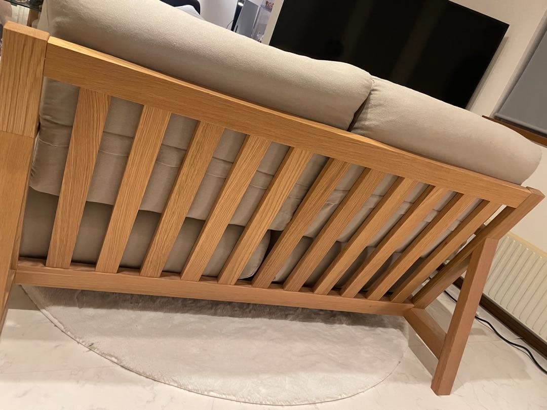 無印良品　木製フレーム2人掛けソファ