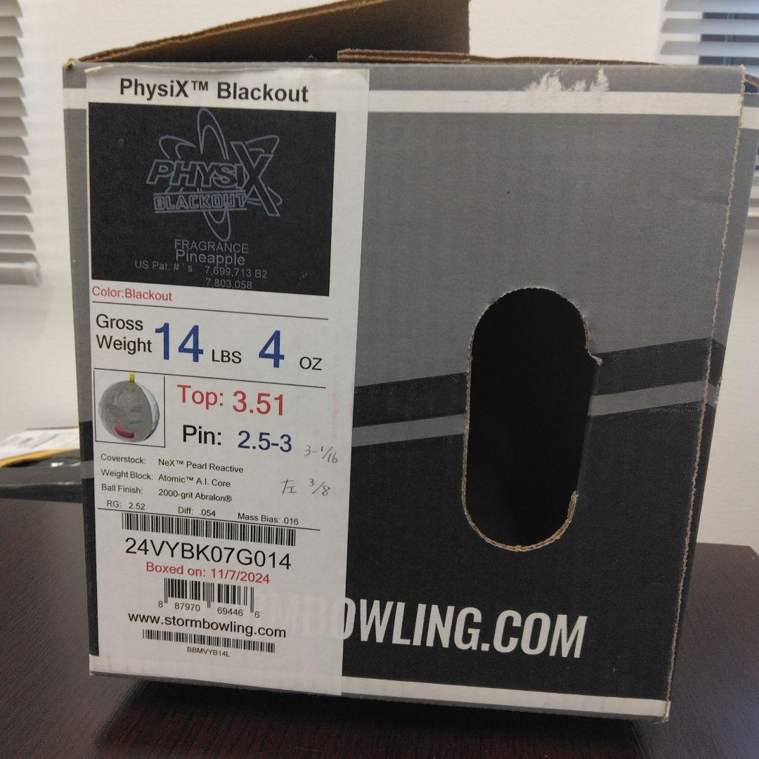 PHYSIX BLACKOUT & STORM ボウリングボール14p4oz