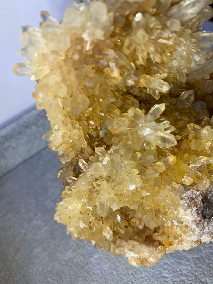T1014スパングル★特価★シトリンクォーツ　キラキラ原石大きめクラスター