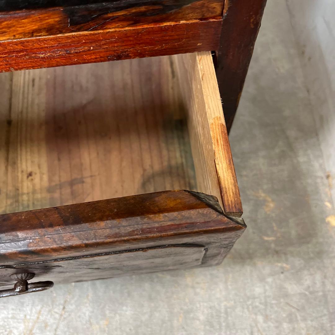 アンティーク 黒柿材 けやき ガラス 茶箪笥 キャビネット 昭和レトロ z460