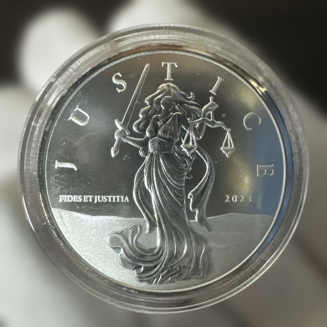 2023年 ジブラルタル 「正義の女神」 純銀 1オンス 銀貨