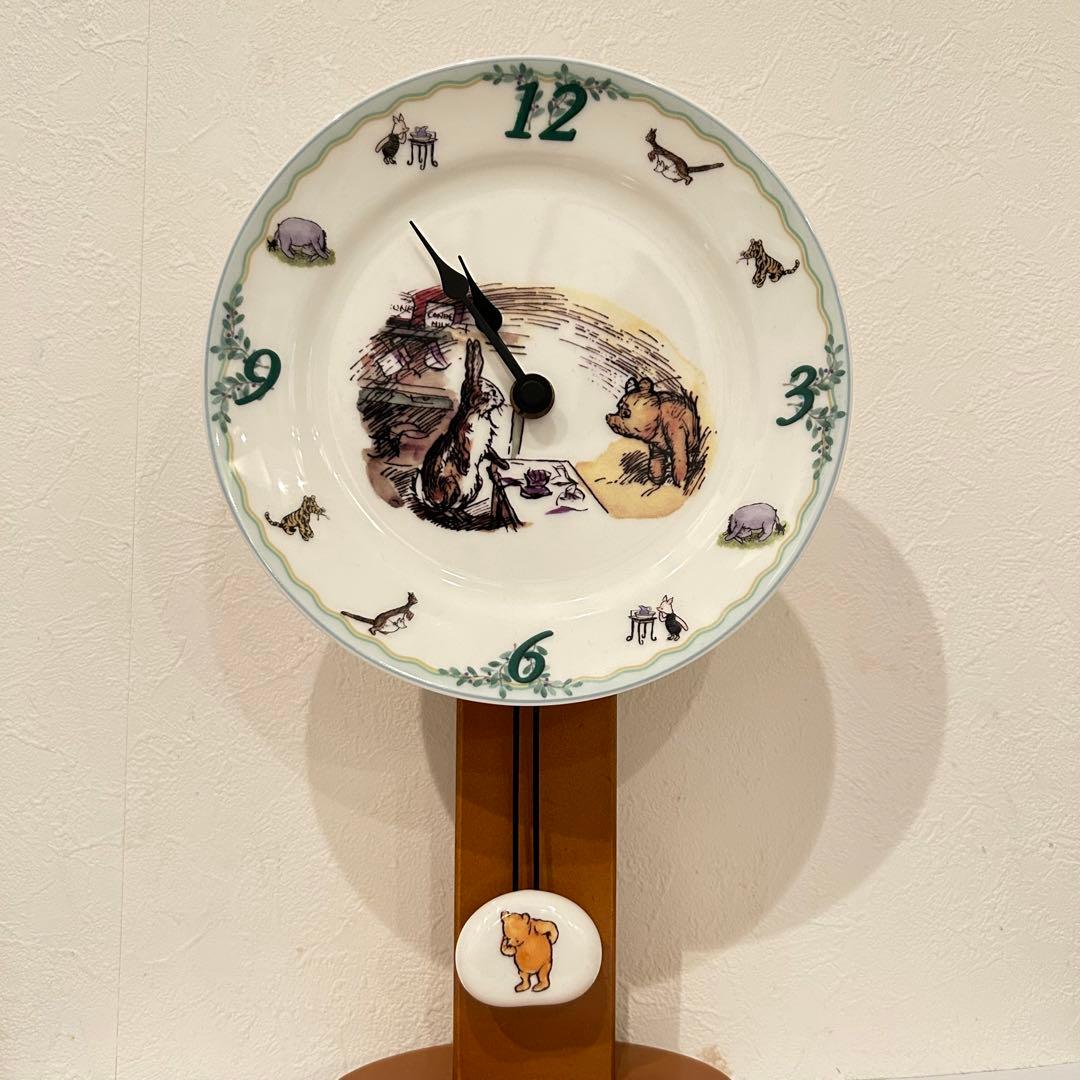 ククル　80【希少】ノリタケ クラッシックプー 振り子時計 くまのプーさん