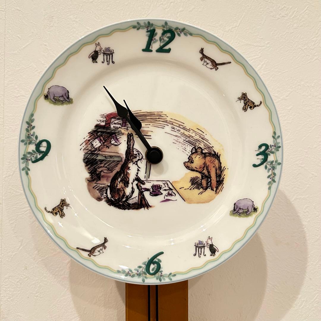 ククル　80【希少】ノリタケ クラッシックプー 振り子時計 くまのプーさん