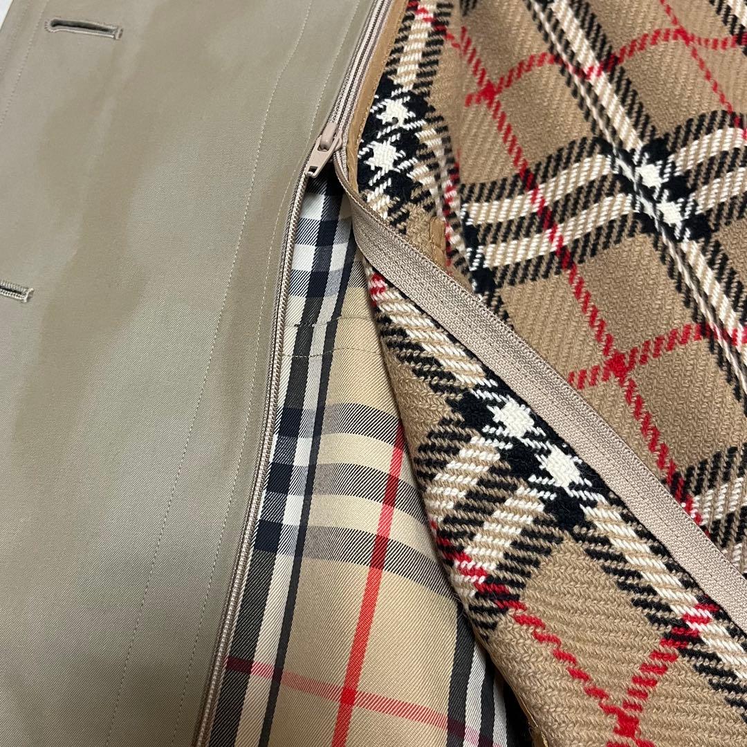 極美品✨希少バーバリー 白タグ ノバチェックステンカラーコート 玉虫色 ベルト