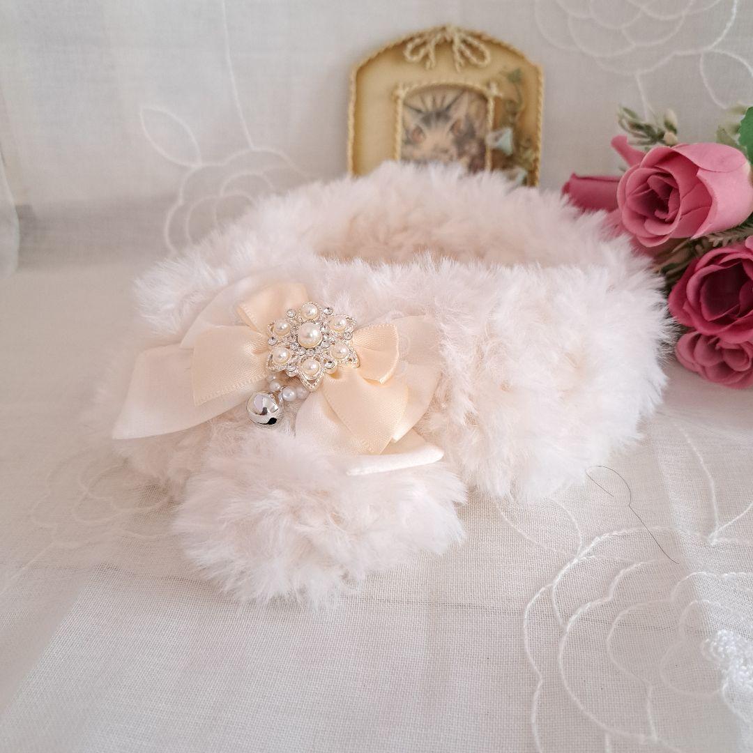 はる、ザックリ手編みのふわふわマフラー、わんちゃん猫ちゃん用