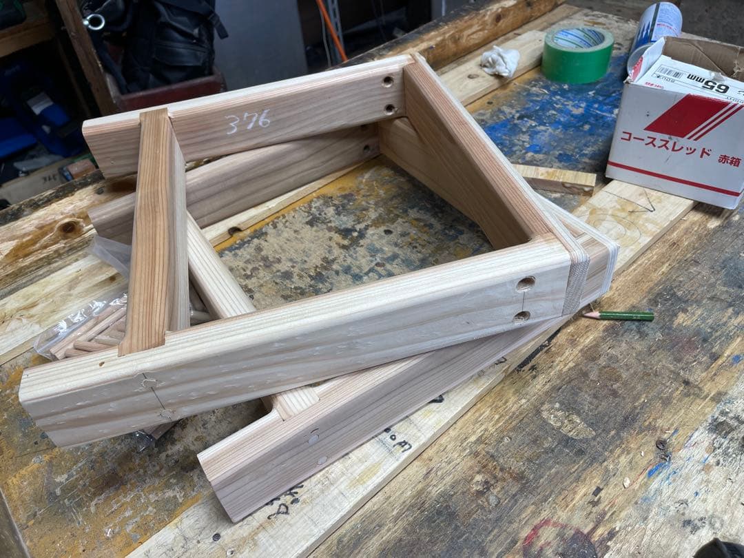 ベンチ 椅子　無垢杉材（縁台）ウレタンクリア塗装　横950mm （No.2）