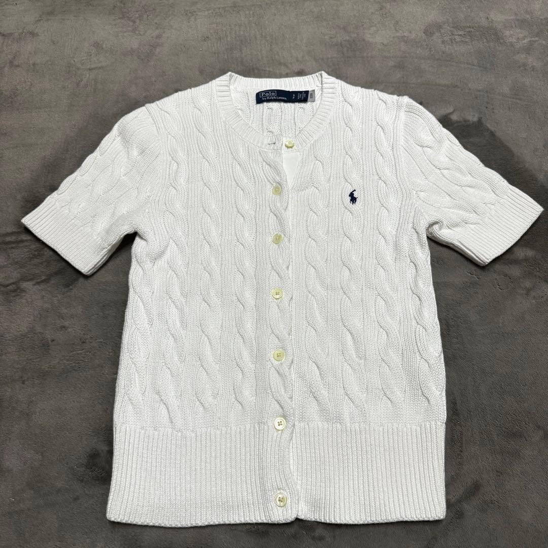 Polo By Ralph Lauren ケーブルニット カーディガン 白
