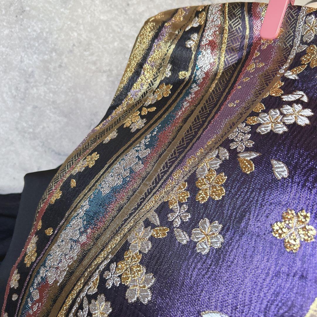 振袖　フルセット　ブラック　黒　正絹　桜　可愛い　成人式　m3