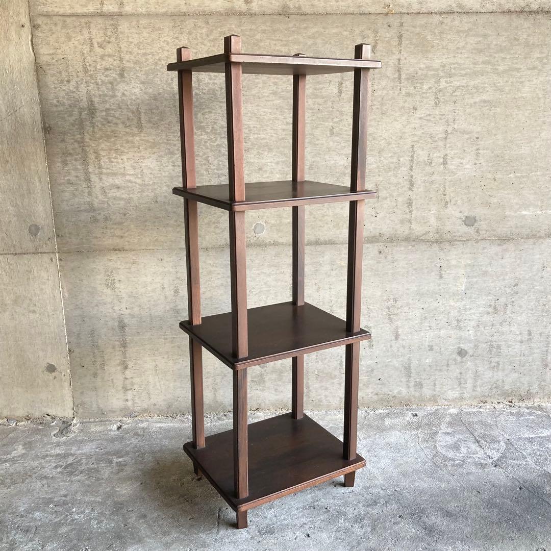 棚 シェルフ ラック 飾り棚 置物台 花台 木製 4段 ブラウン 家具 レトロ
