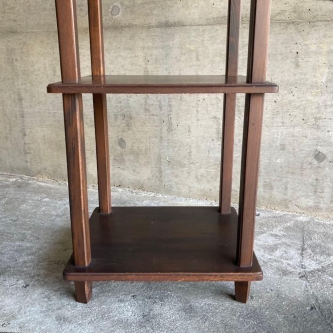 棚 シェルフ ラック 飾り棚 置物台 花台 木製 4段 ブラウン 家具 レトロ