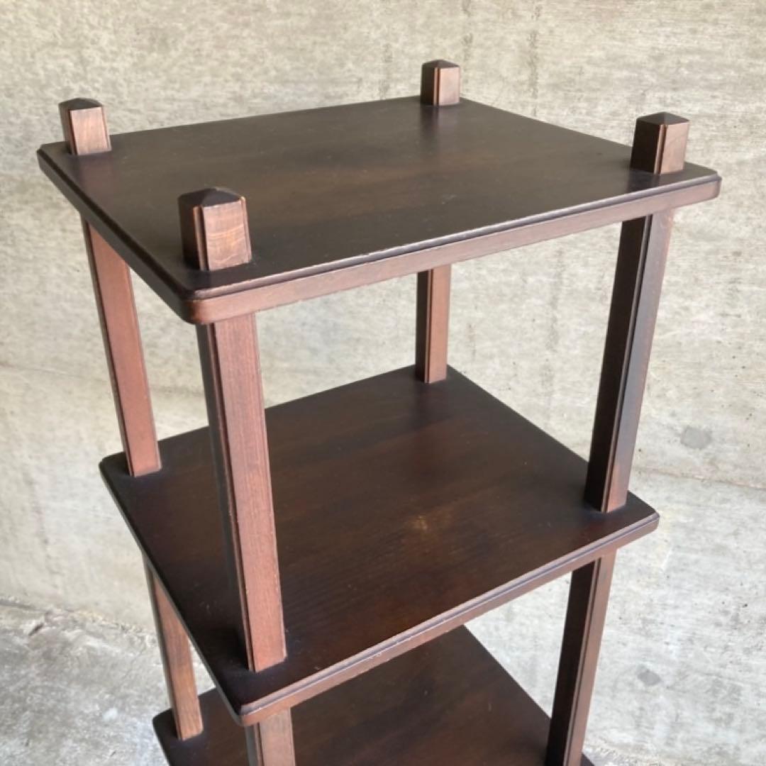 棚 シェルフ ラック 飾り棚 置物台 花台 木製 4段 ブラウン 家具 レトロ