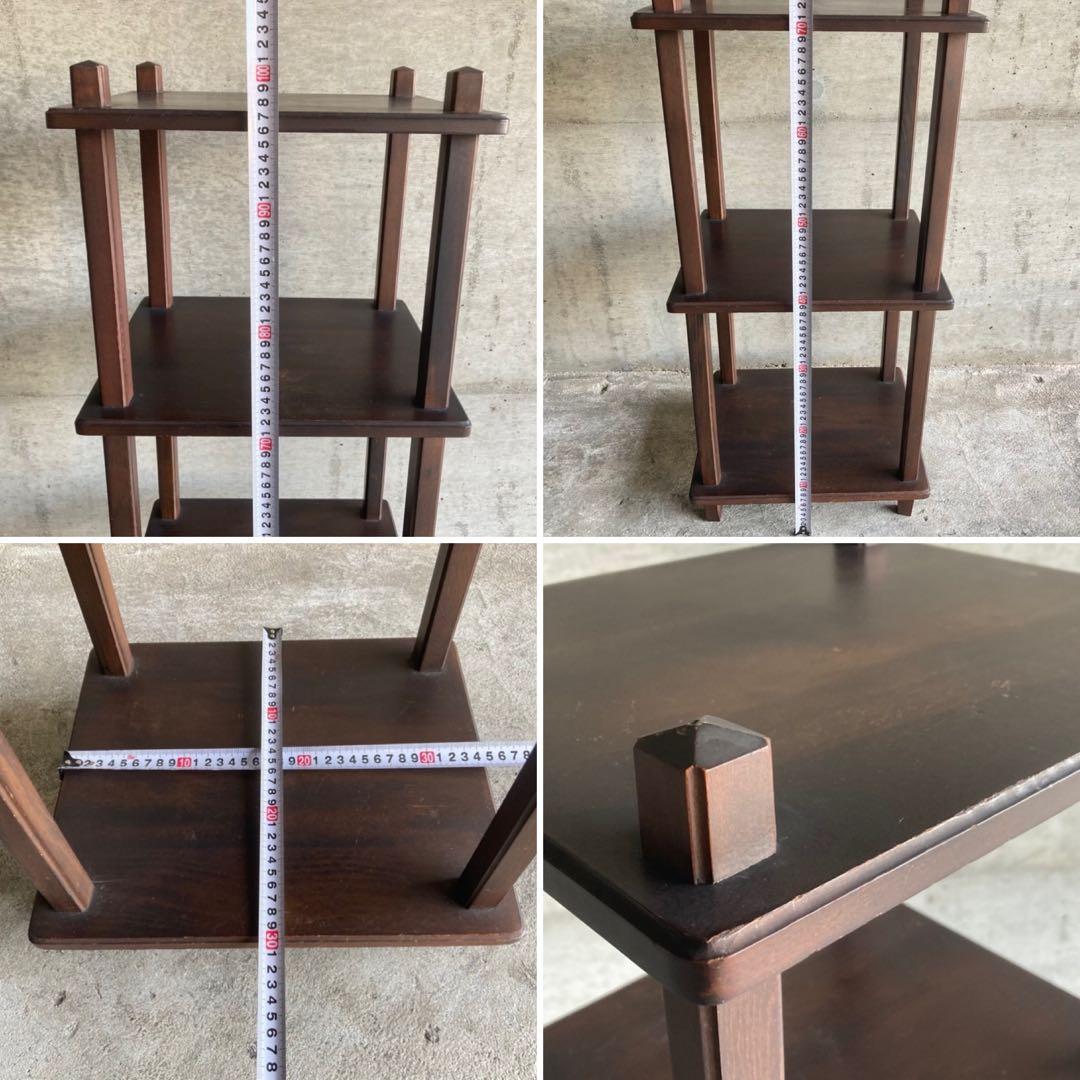 棚 シェルフ ラック 飾り棚 置物台 花台 木製 4段 ブラウン 家具 レトロ