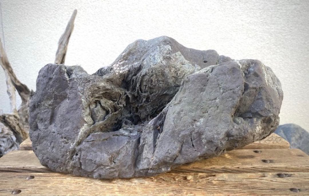 大型 15kg 群馬県南牧川石 ウブ 銘 寒霞渓 横36(cm)