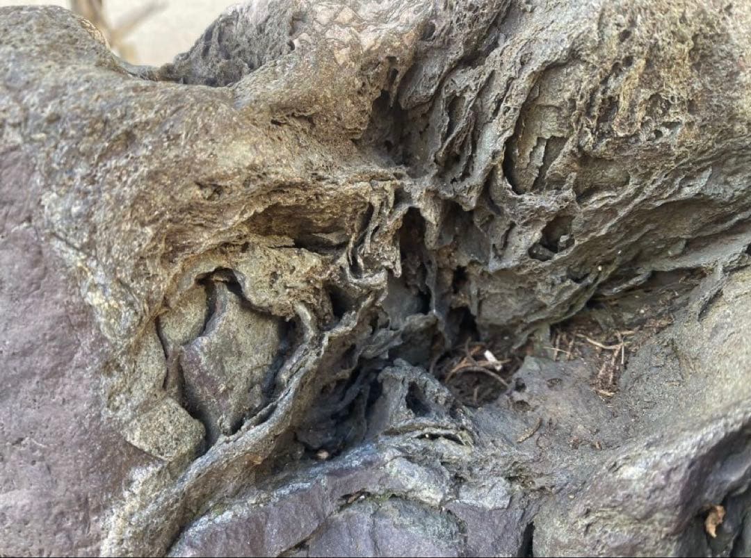 大型 15kg 群馬県南牧川石 ウブ 銘 寒霞渓 横36(cm)