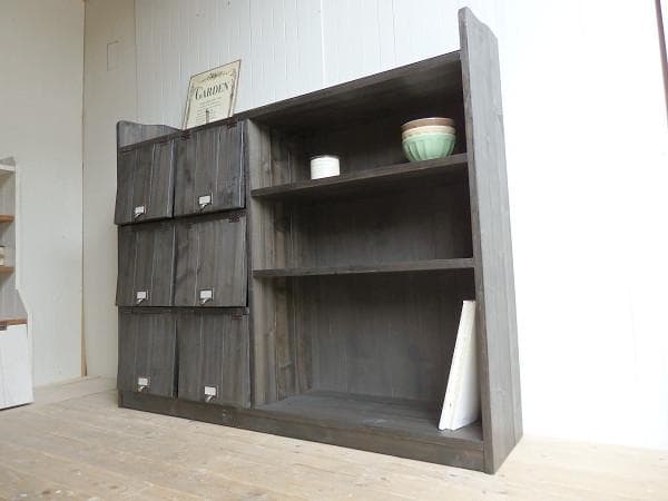 サイズオーダー可！超ワイド6枚パタパタキャビネットエスプレッソ受注製作