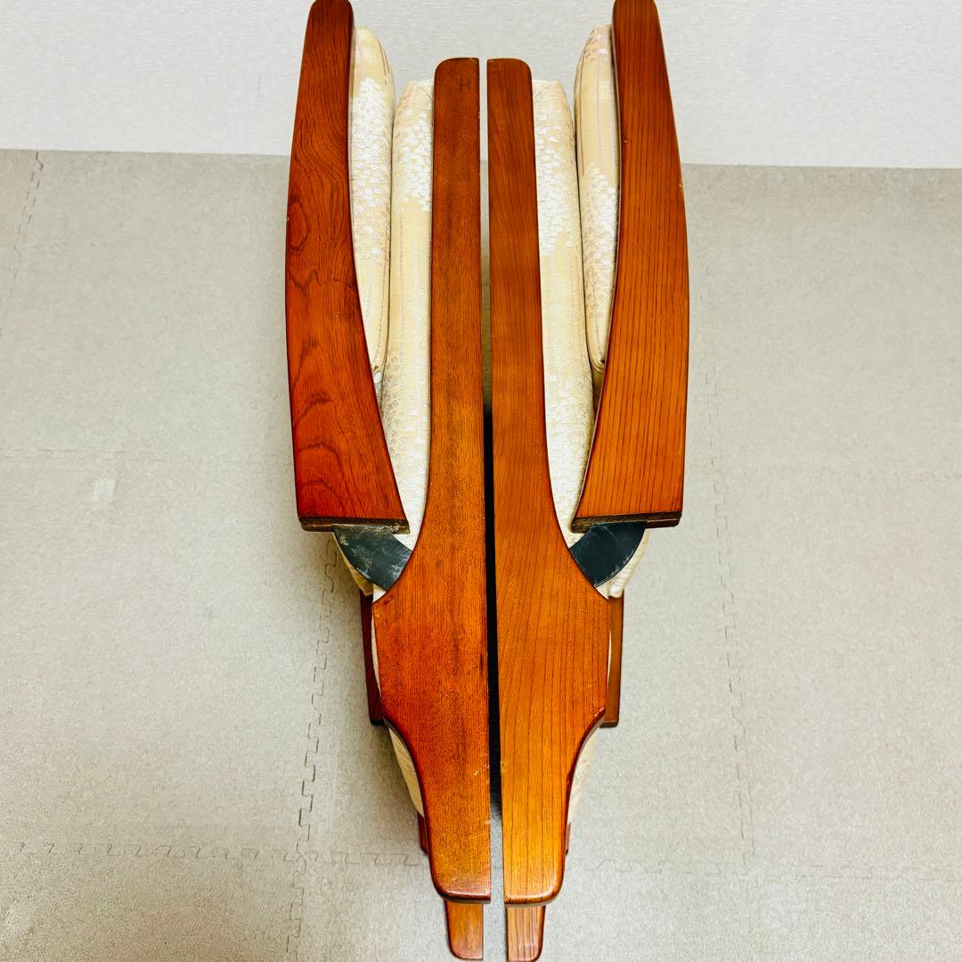 【希少】カリモク 座椅子　折りたたみ 木製　和室 和家具 和風　2脚セット